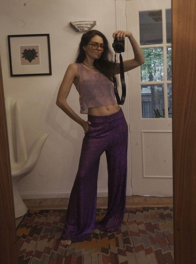 Pantalón lentejuelas morado