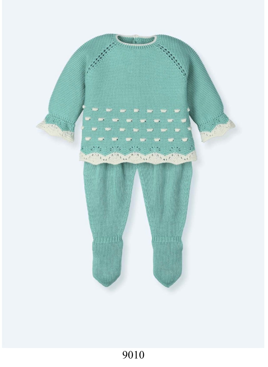 Traje 2 piezas azul menta