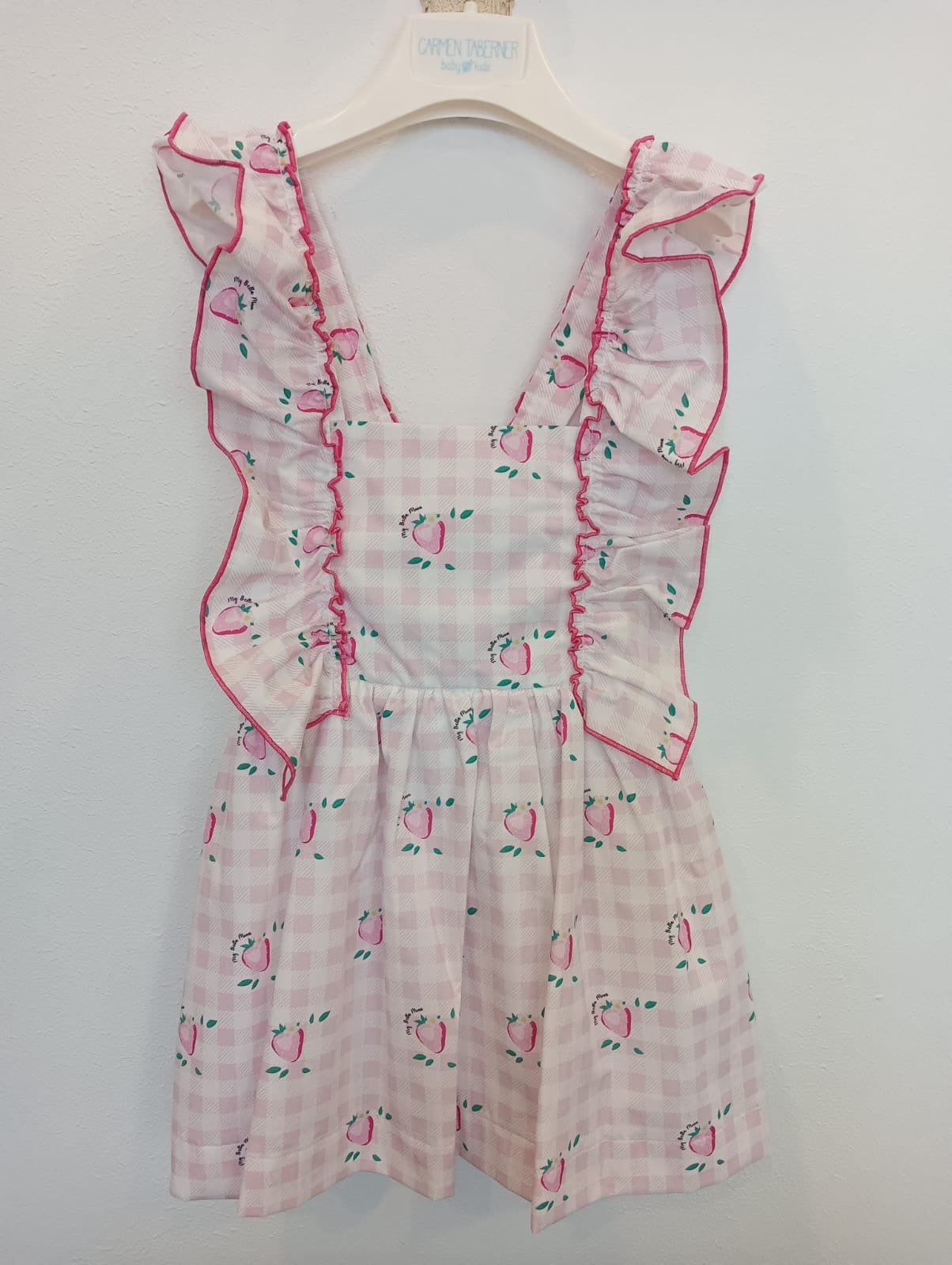 Vestido fresas espalda en V
