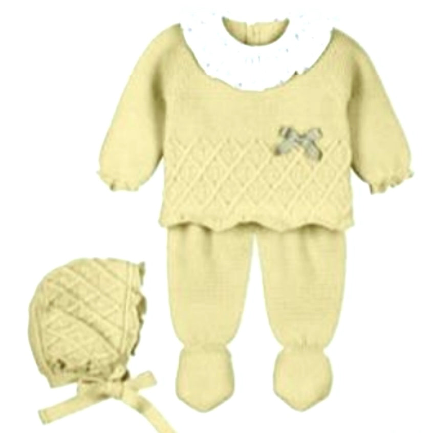 Traje 3 piezas menguado amarillo