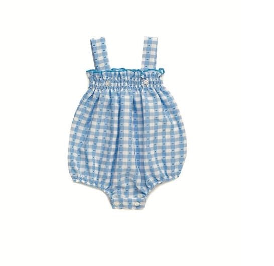 Pelele cuadritos azul