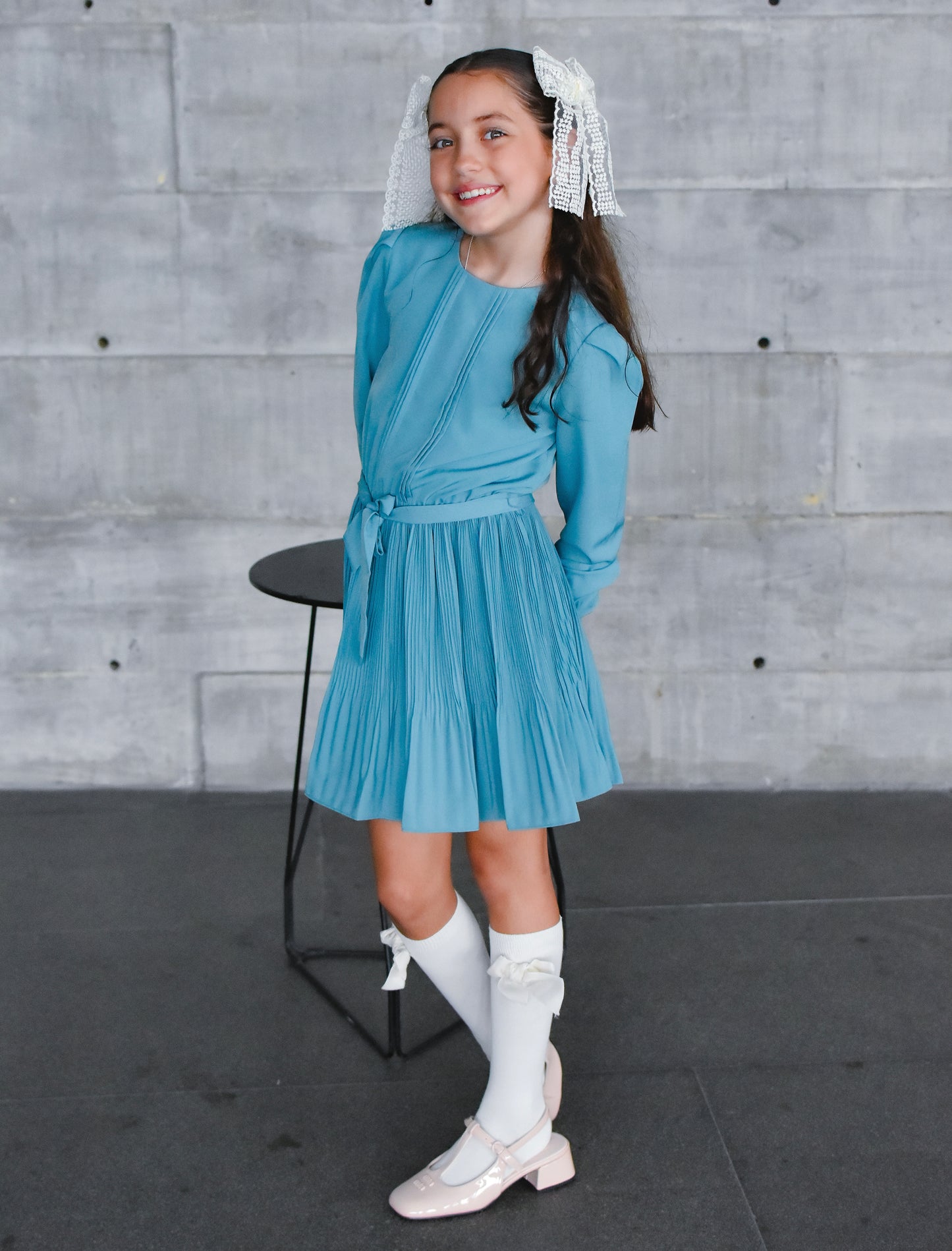 Vestido crepe lago