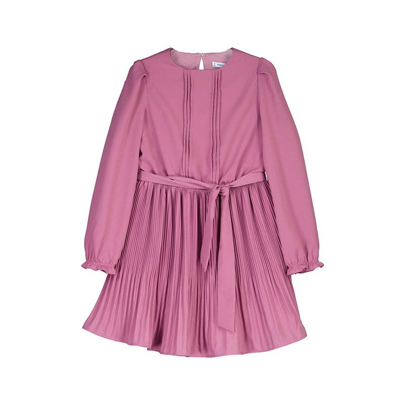Vestido crepé malva