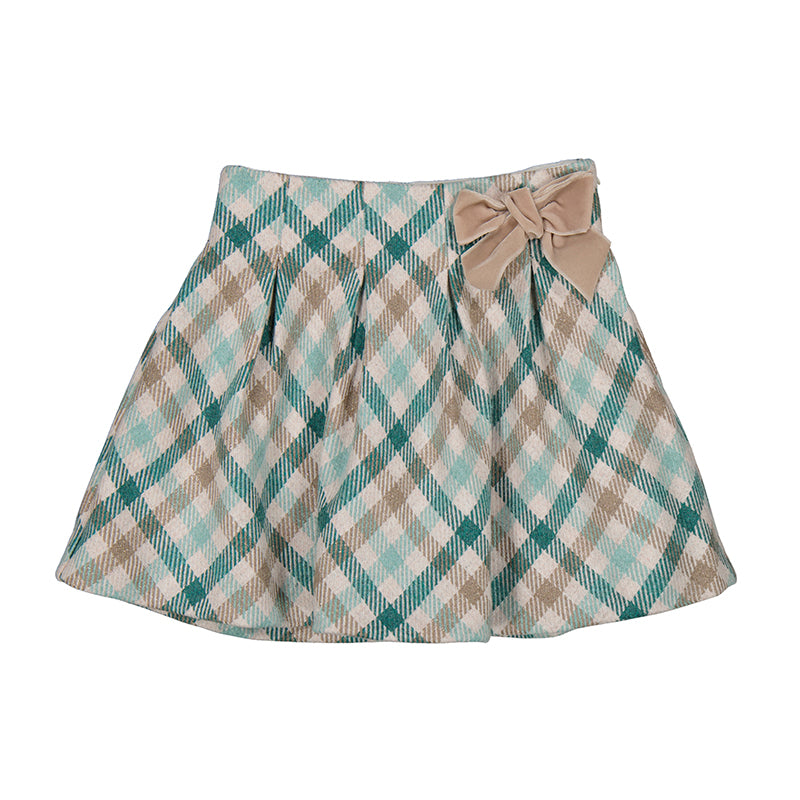 Conj. falda a cuadros jade