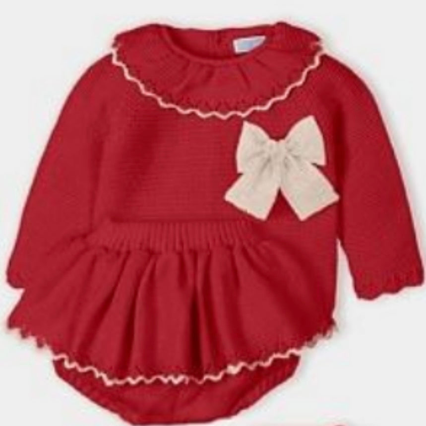 Jersey con braga volante grosella