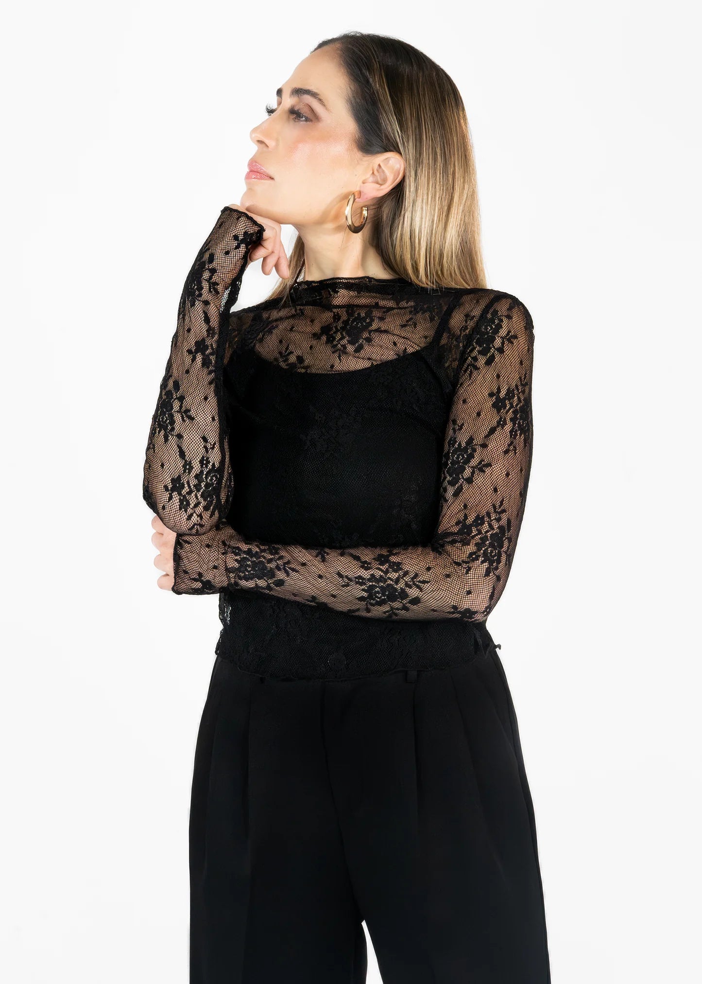 Blusa mesh negra