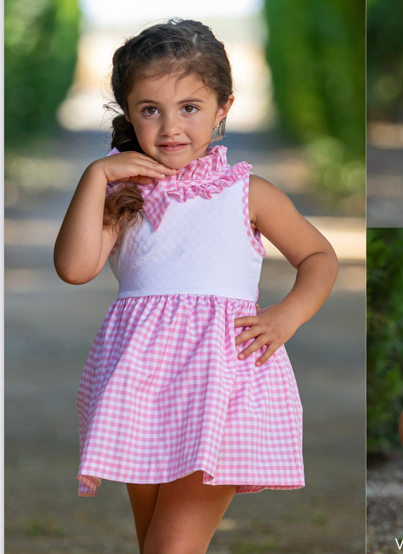 Vestido rosa de encina