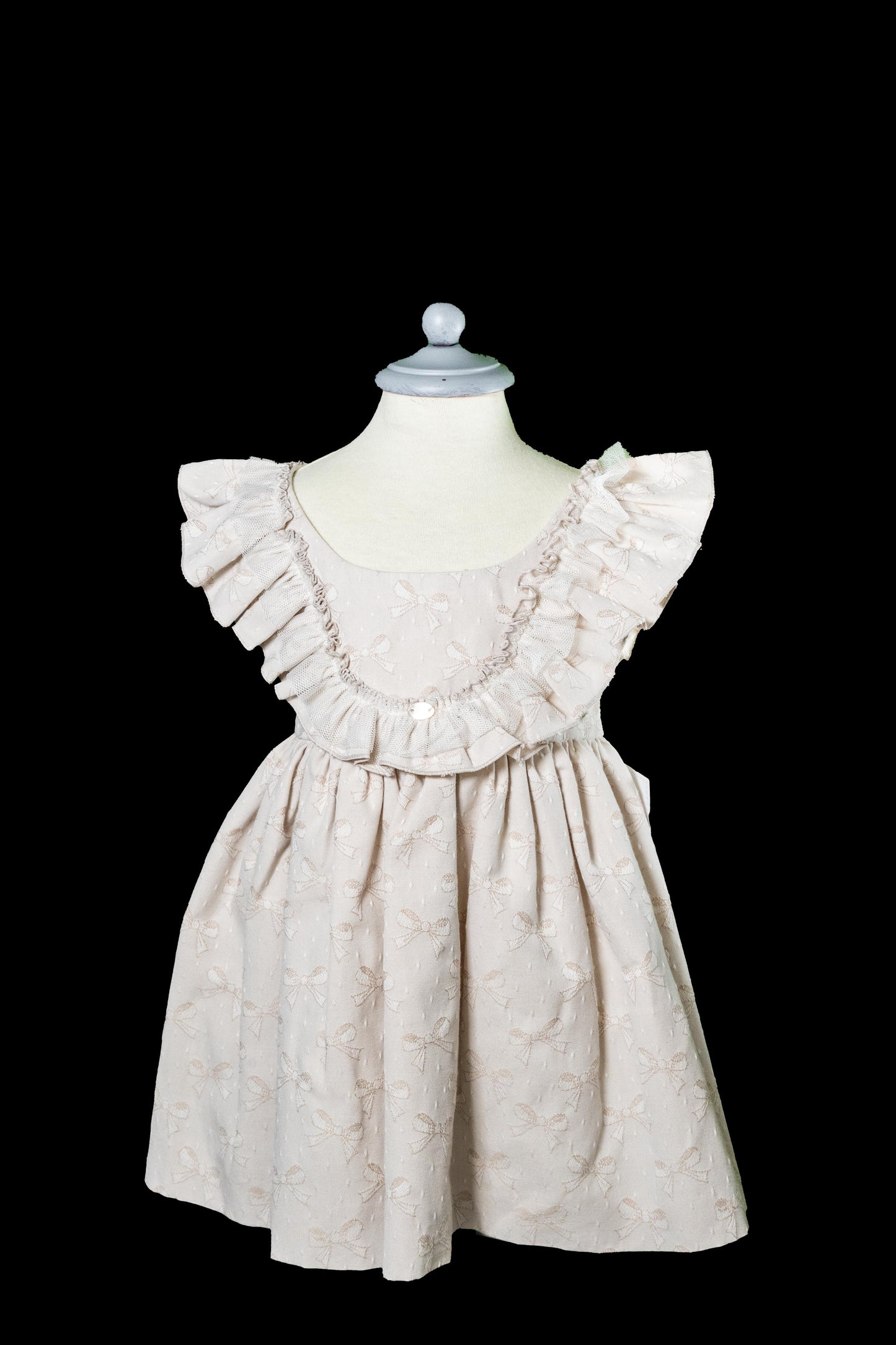 Vestido beige bordado CT