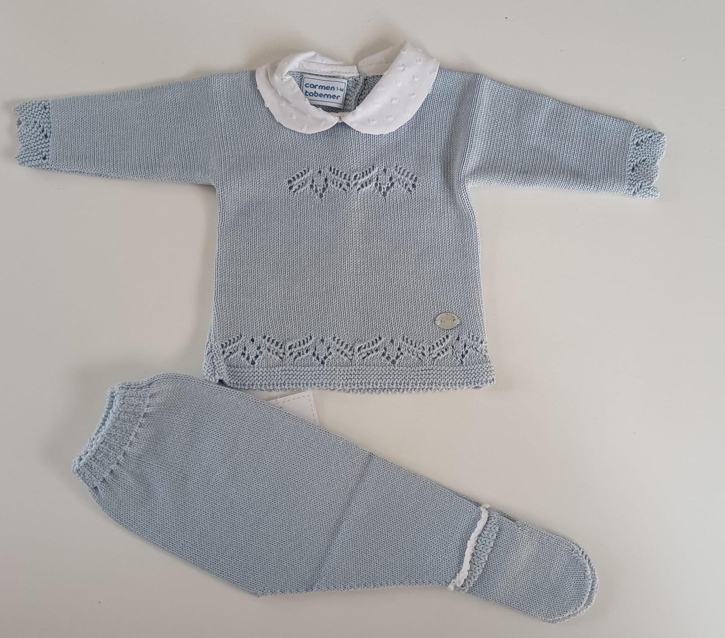 Conjunto azul manga cuello