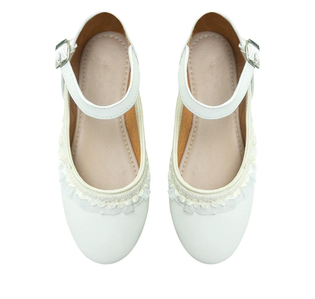 Zapato ceremonia hebilla blanco
