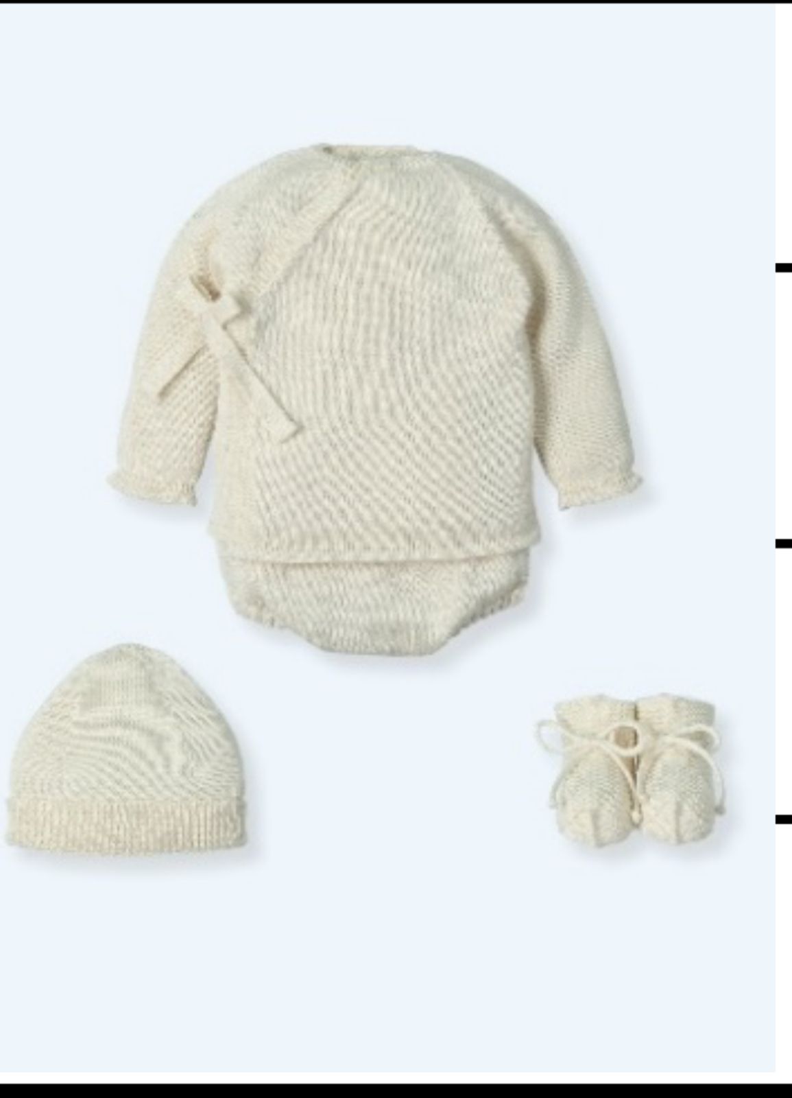 Conjunto 3 piezas con zapatitos crudo