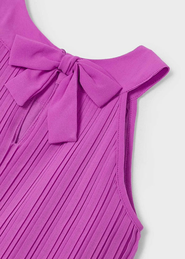 Vestido plisado orquídea