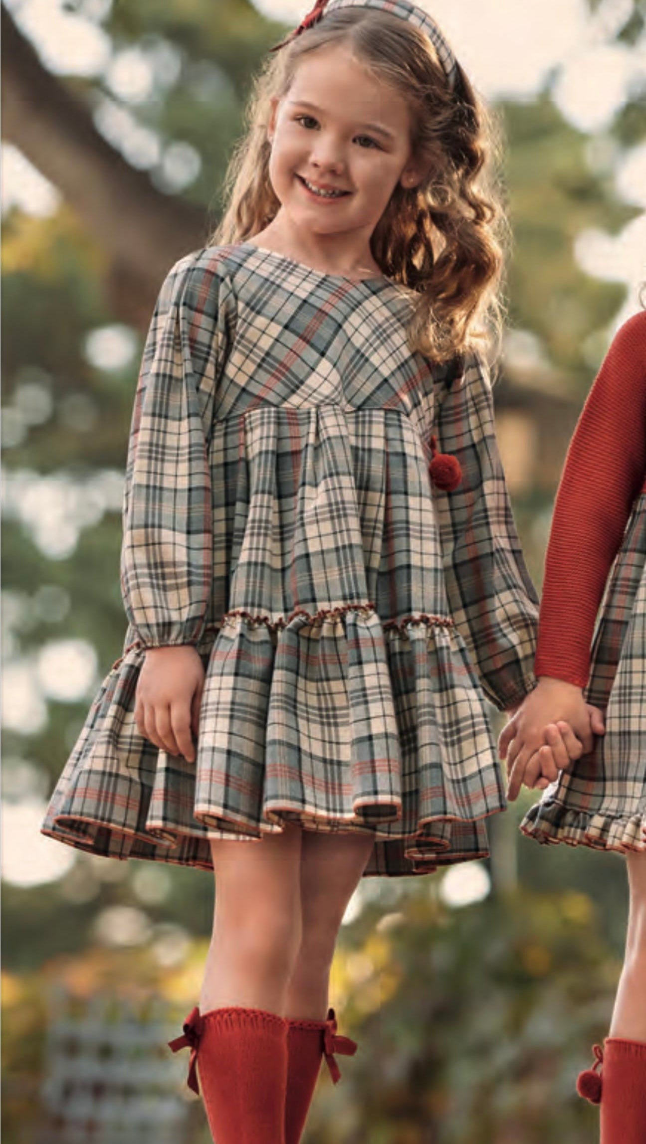 Vestido volantes cuadros