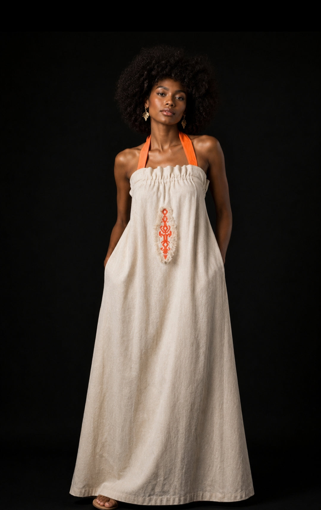 Vestido lino Marfil