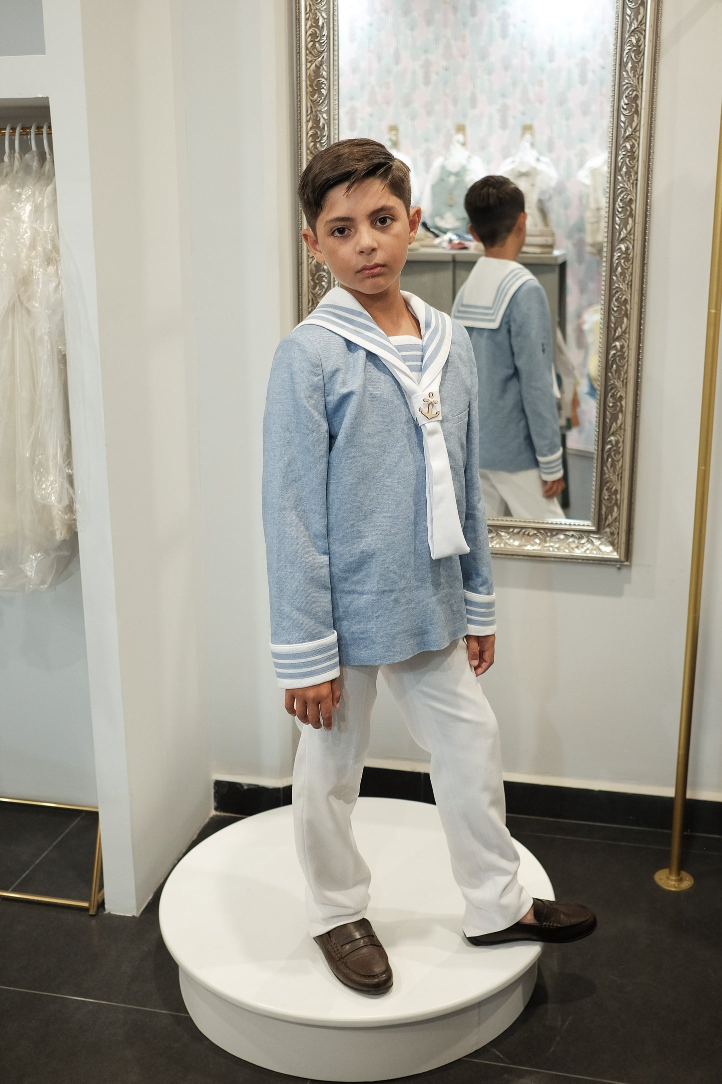 Traje marinero azul cielo