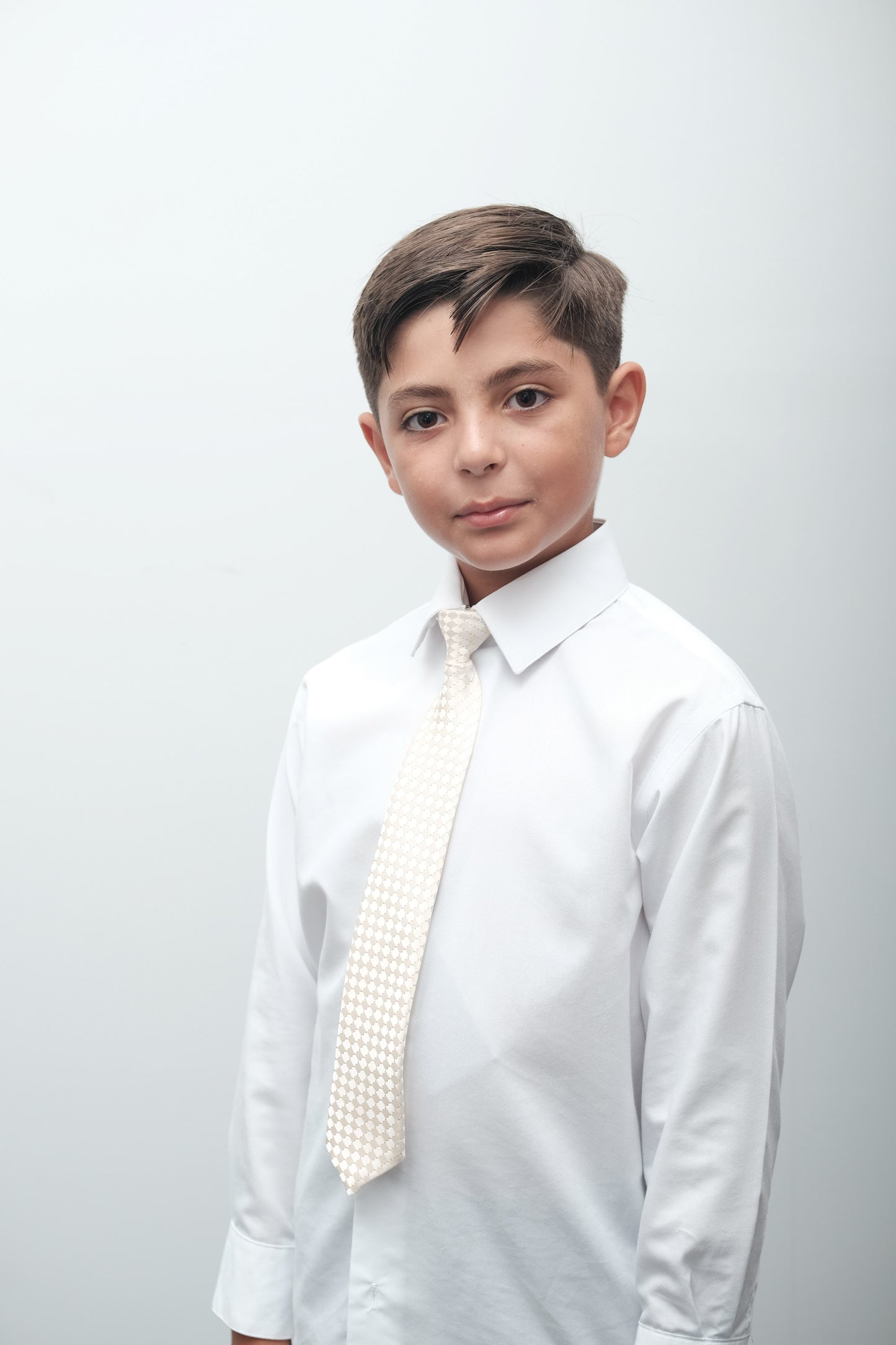 Corbata beige a cuadros