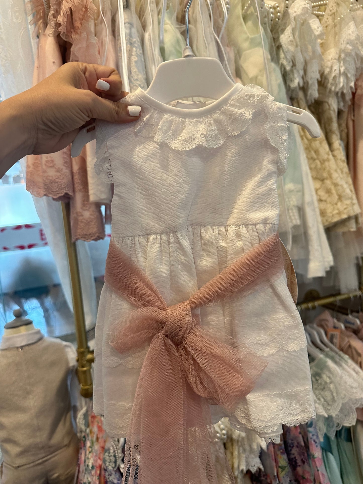 Vestido para bautizo corto 23102