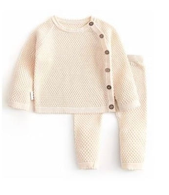 Conjunto punto botones beige