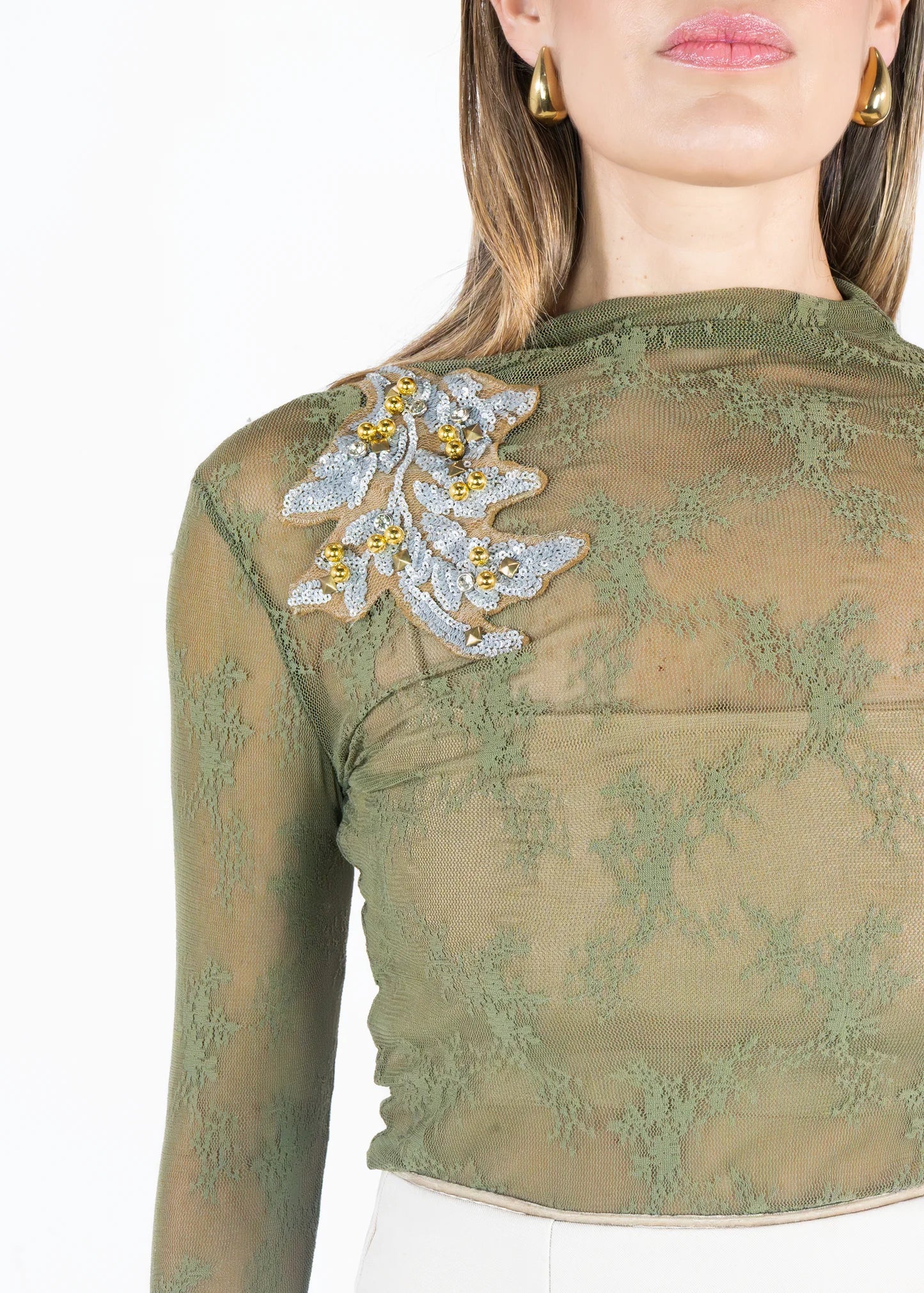 Blusa mesh verde