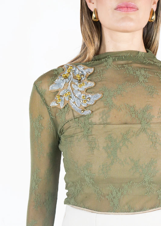 Blusa mesh verde
