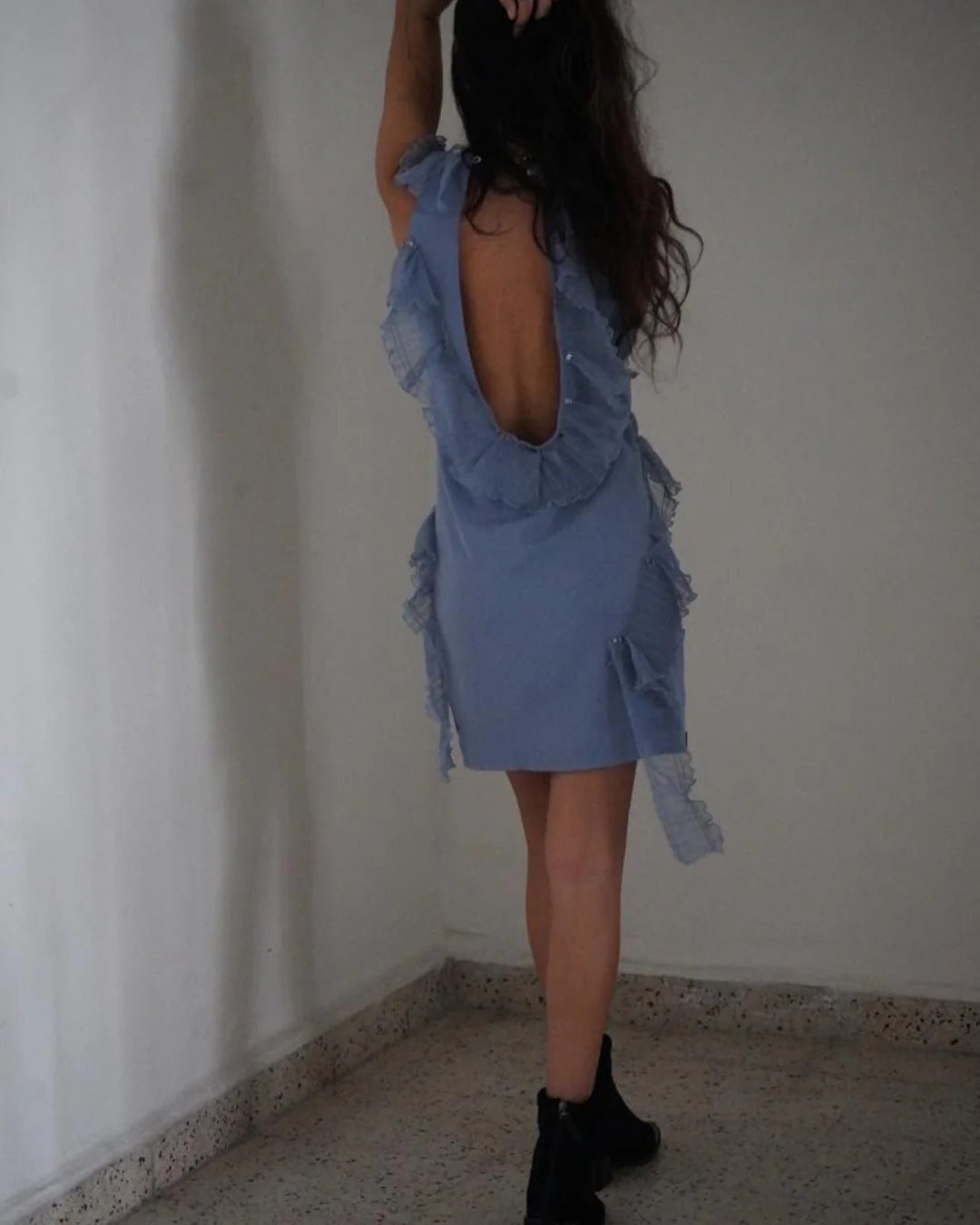 VESTIDO BLUE CRISTALES