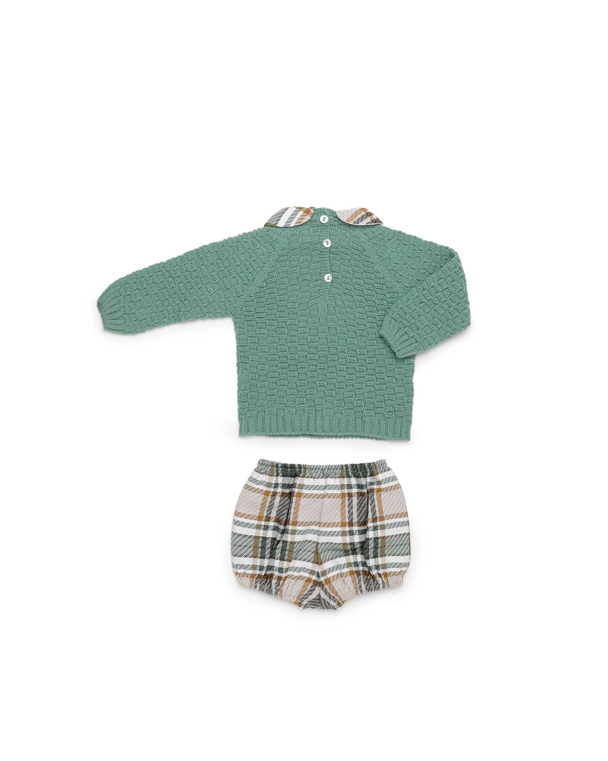 Conjunto de jersey y pantalón corto de cuadros - Conjunto para bebé | Juliana