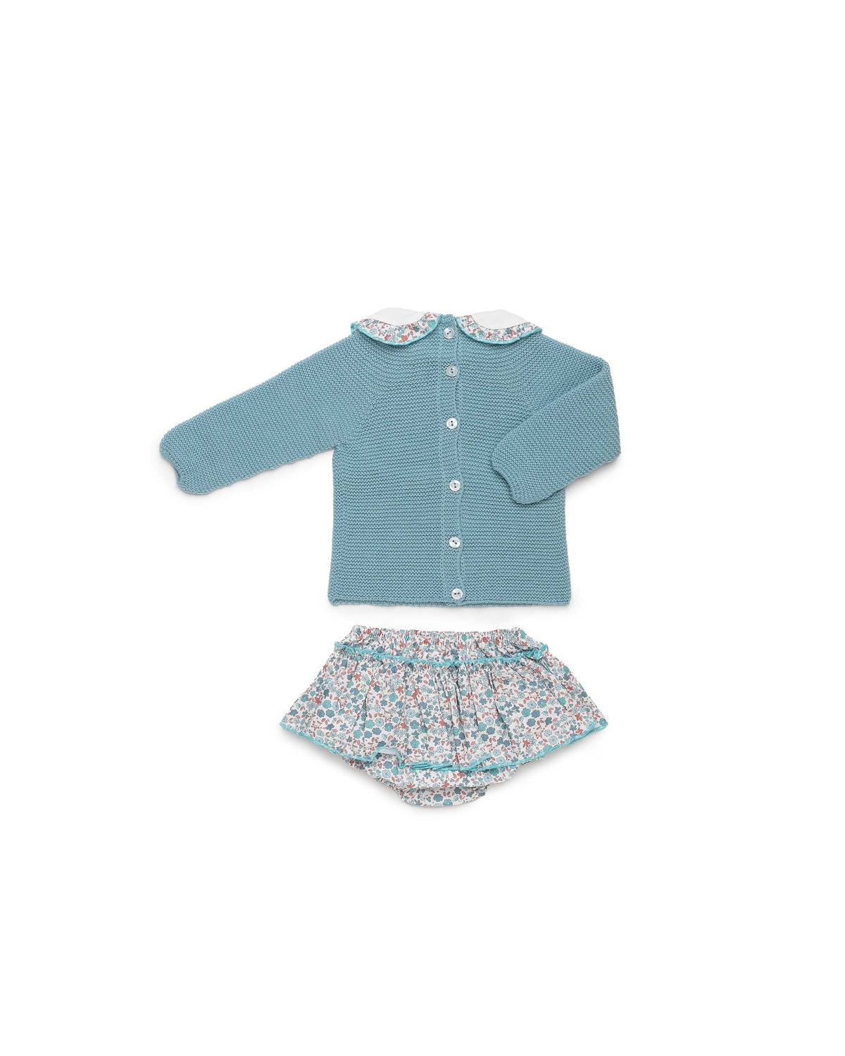 Conjunto de jersey y braga de flores con volante - Conjunto para bebé | Juliana