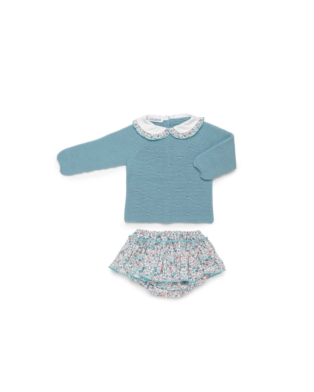Conjunto de jersey y braga de flores con volante - Conjunto para bebé | Juliana