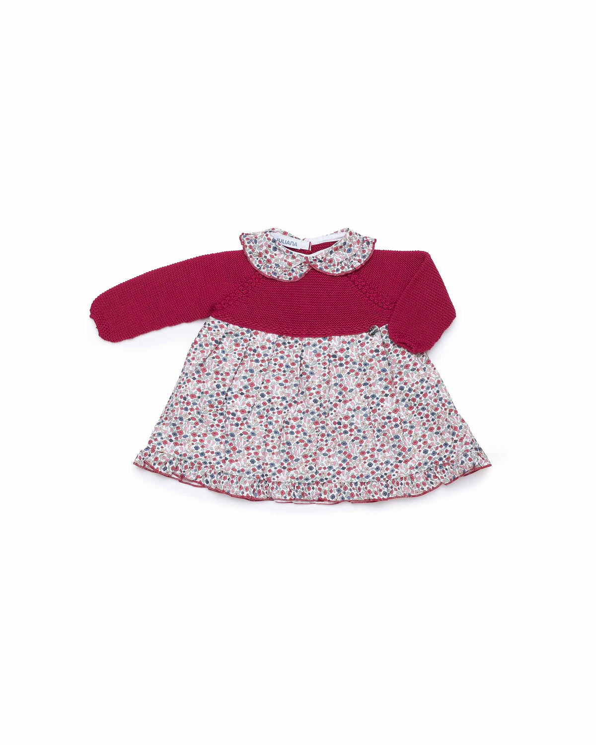 Vestido de punto con falda de flores - Vestido para bebé | Juliana