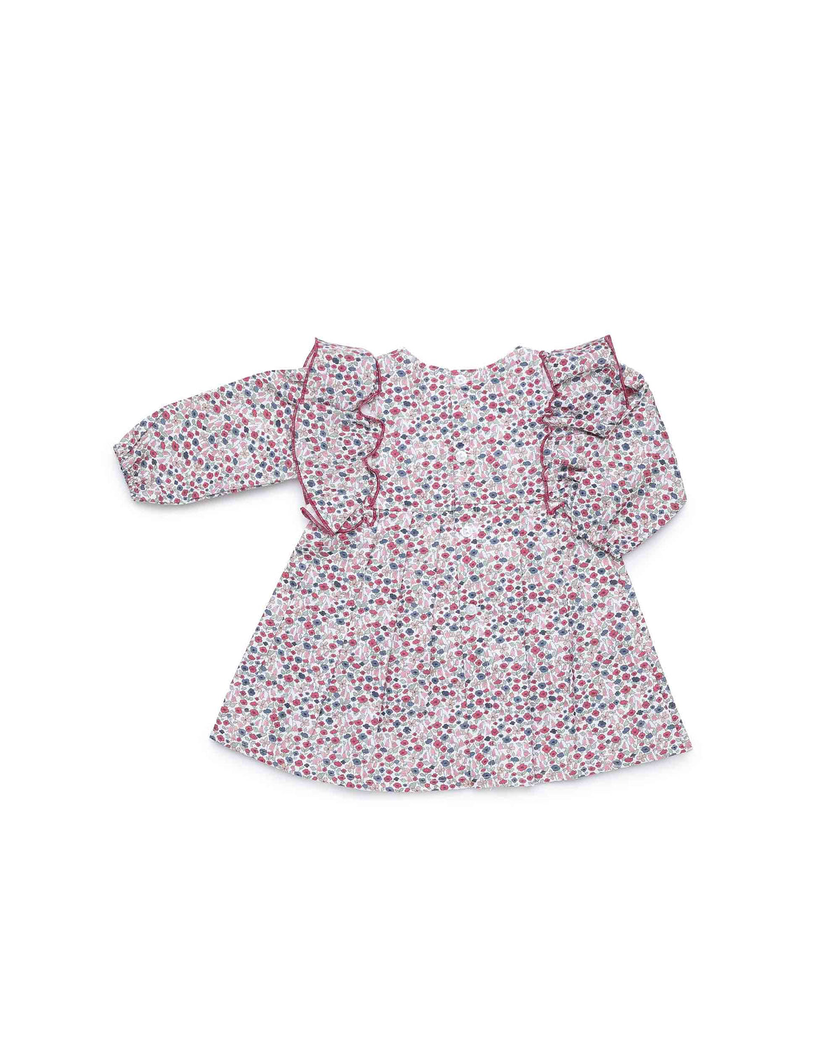 Vestido de flores con corte en la cintura y lazo - Vestido para niña | Juliana