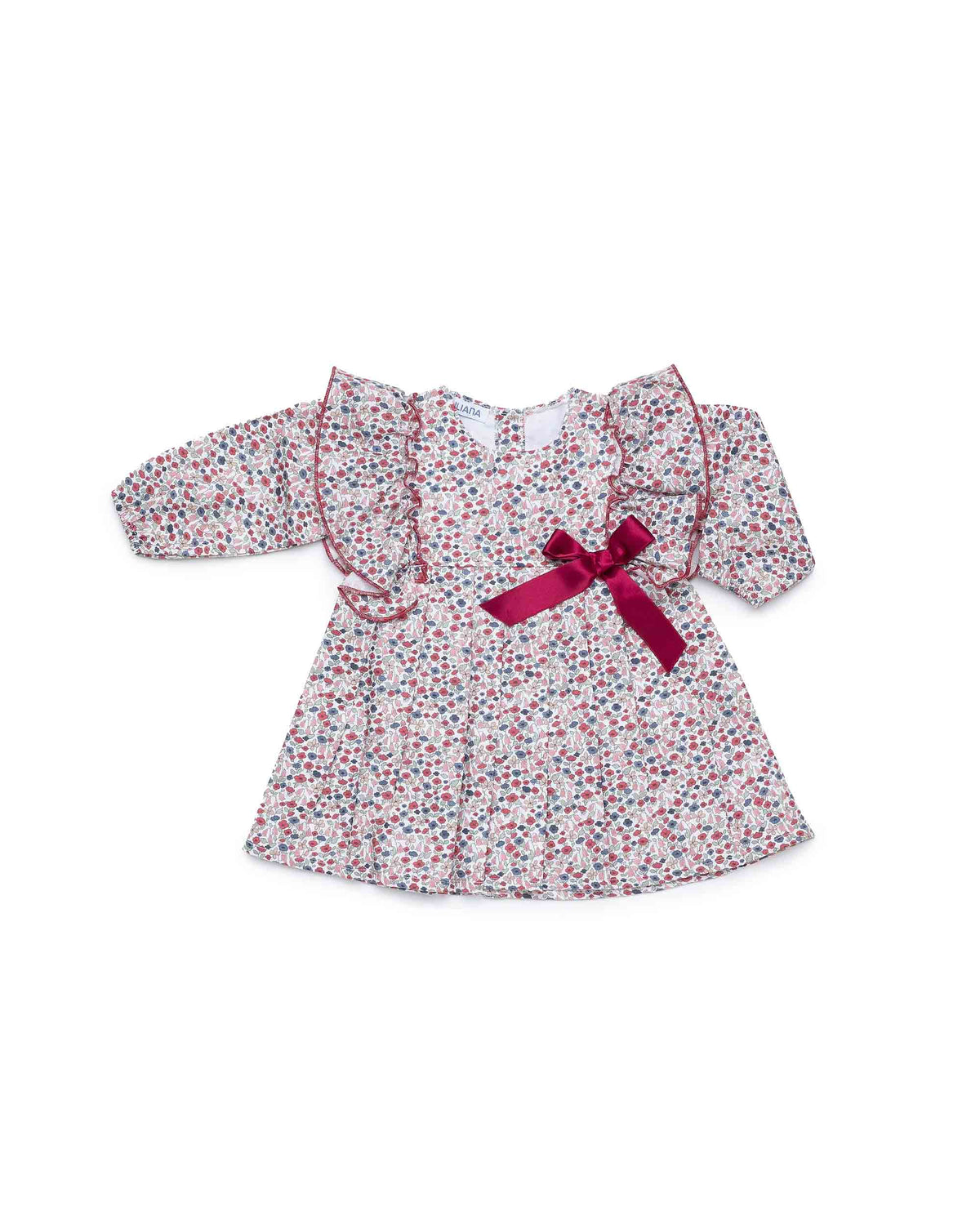Vestido de flores con corte en la cintura y lazo - Vestido para niña | Juliana