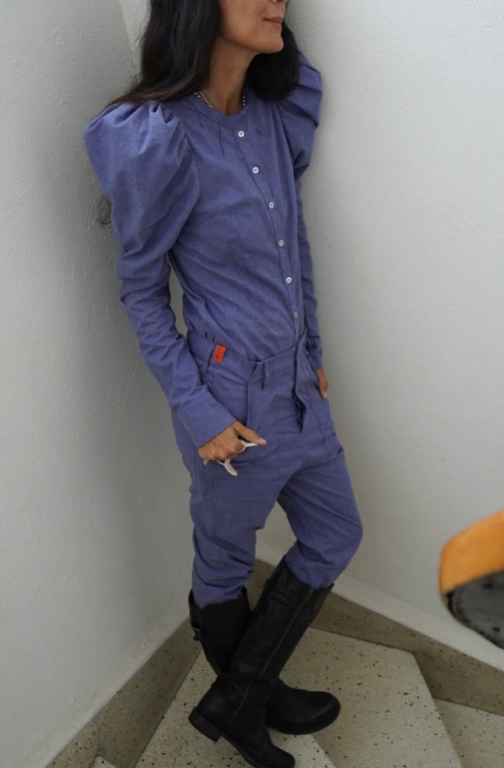 Camisa manga larga azul