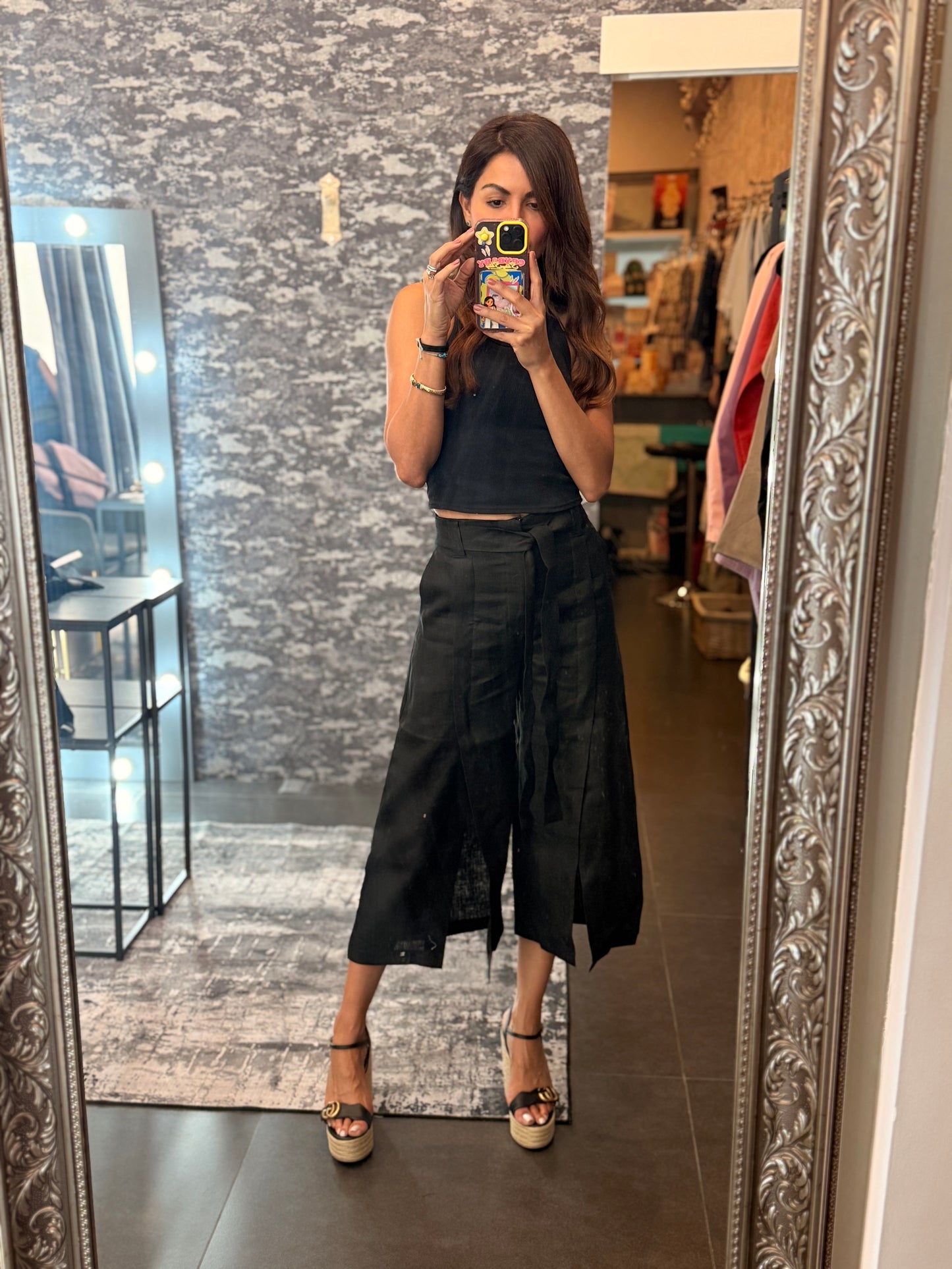 Pantalón lino corto