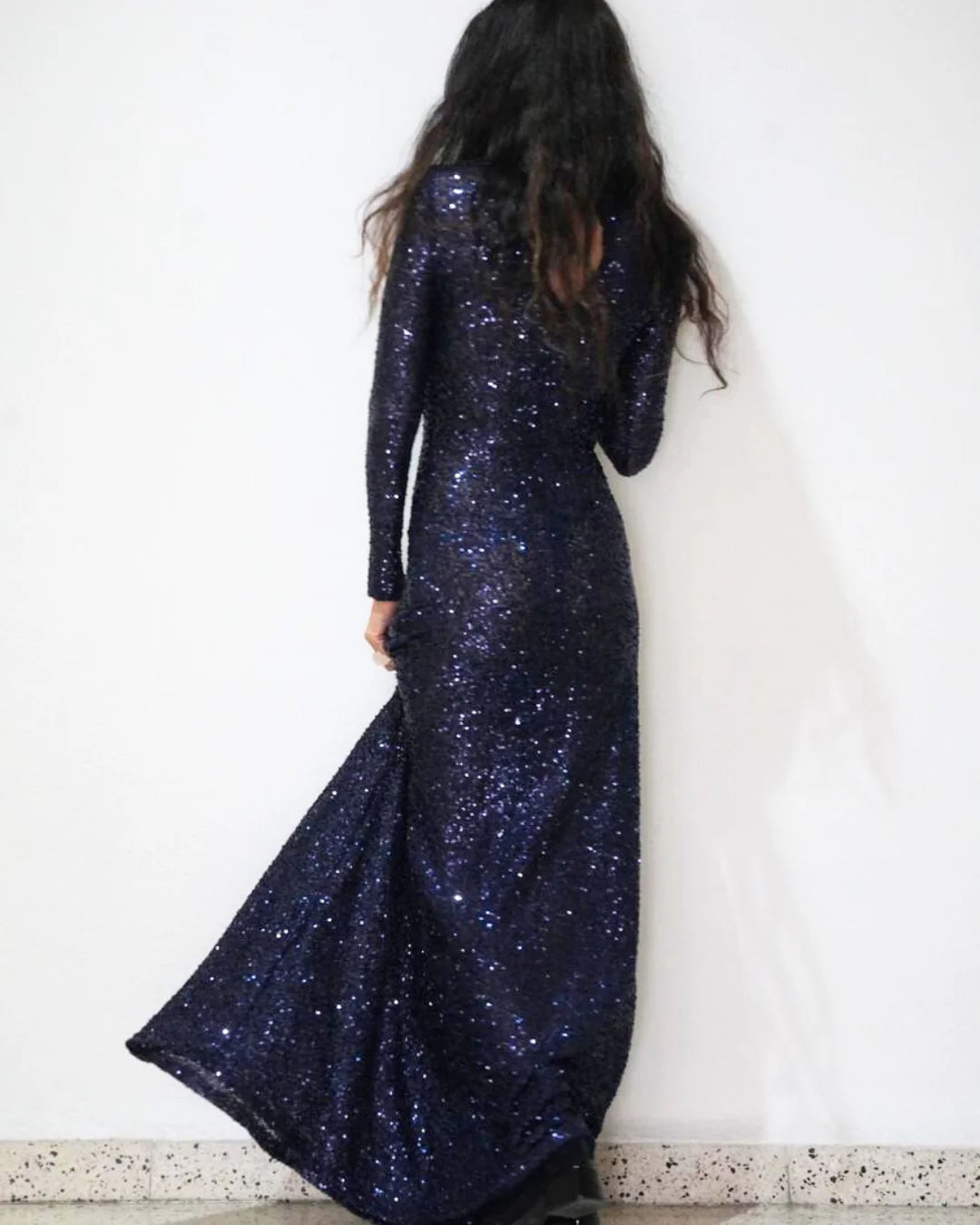 Vestido lentejuelas Marino