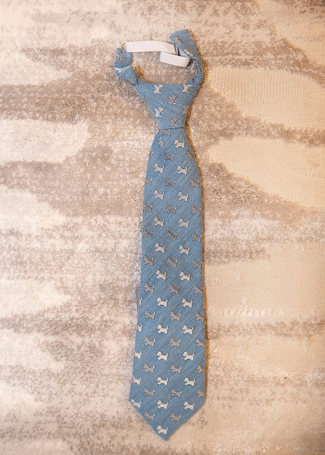 Corbata azul estampado perritos