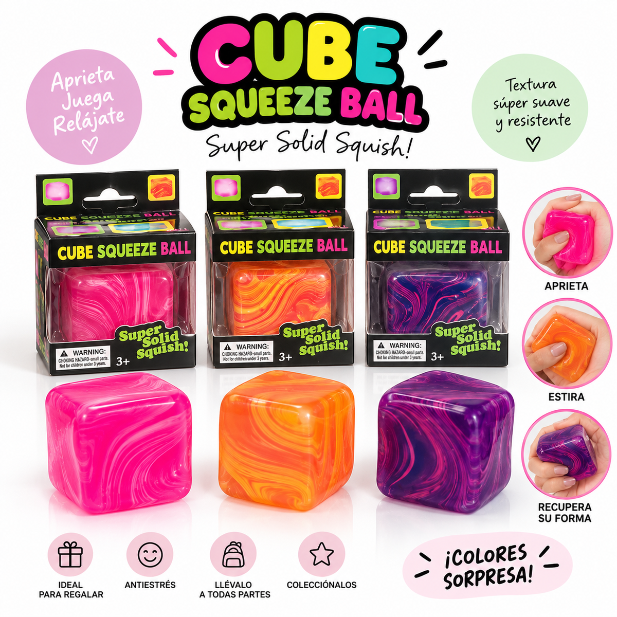 Cube Squishy Marmoleado 🪣/