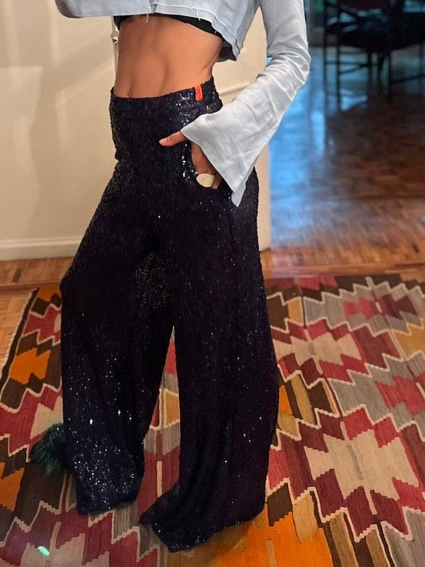 Pantalón lentejuelas Negro
