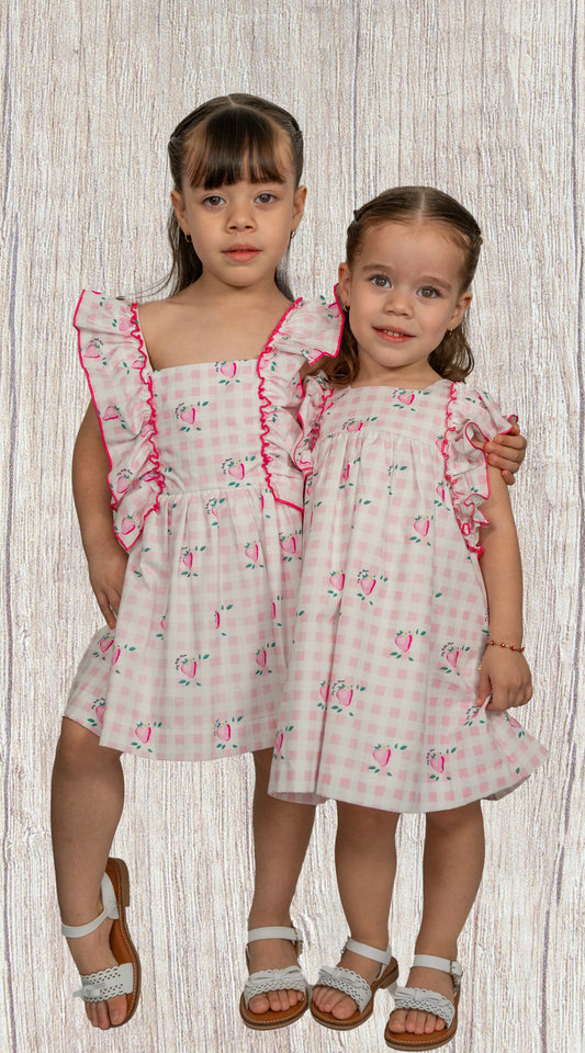 Vestido fresas espalda en V