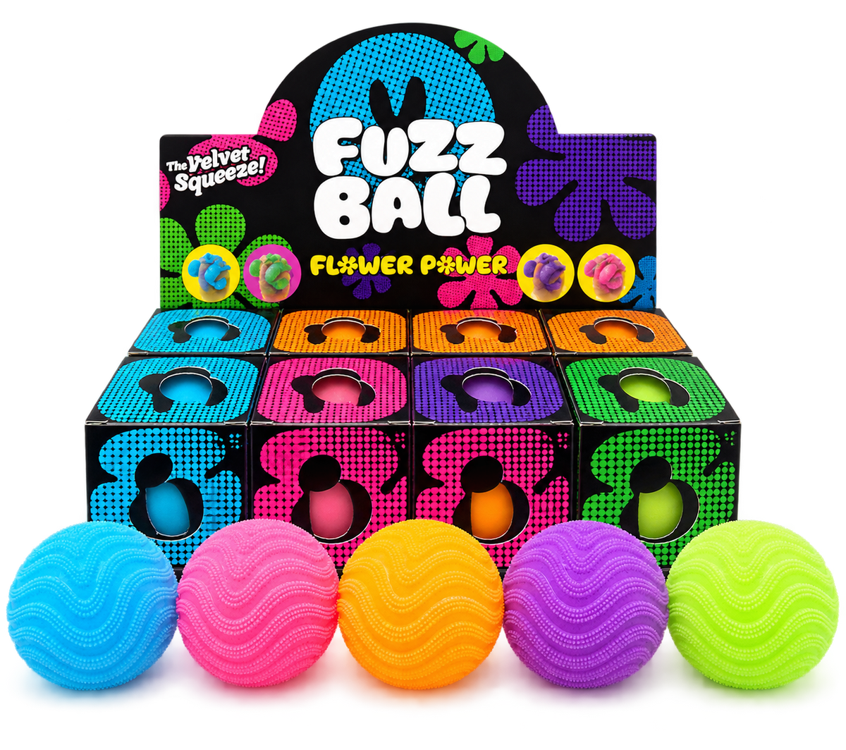 Fuzz Ball Flower - Juguete antiestrés squishy suave