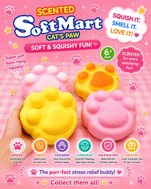 Soft Mart Cat Paw Squishy/