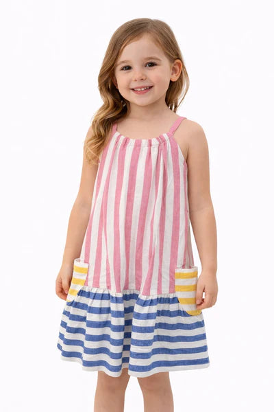 Vestido lino rayas 9811