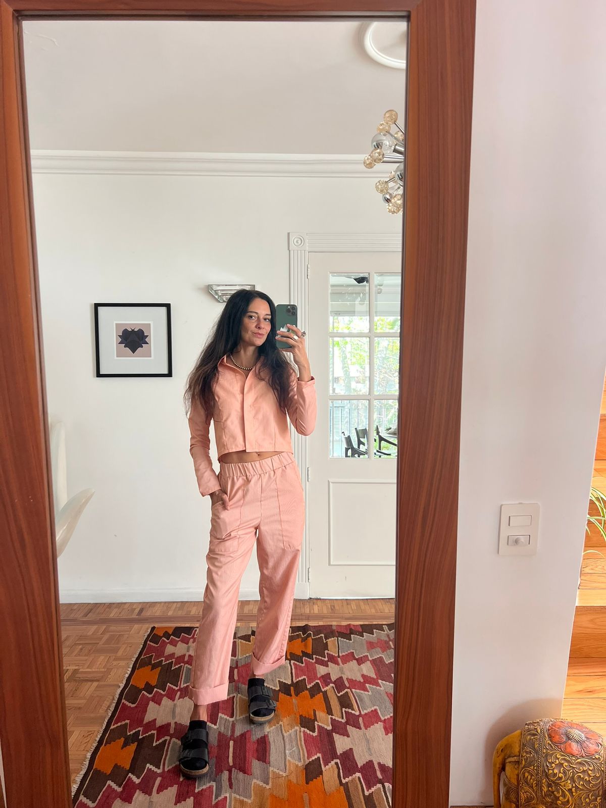 Pantalón rayas naranja