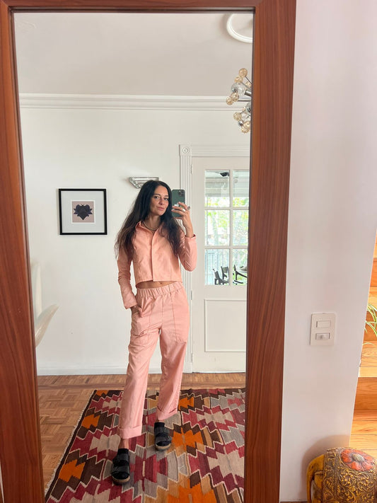 Pantalón rayas naranja