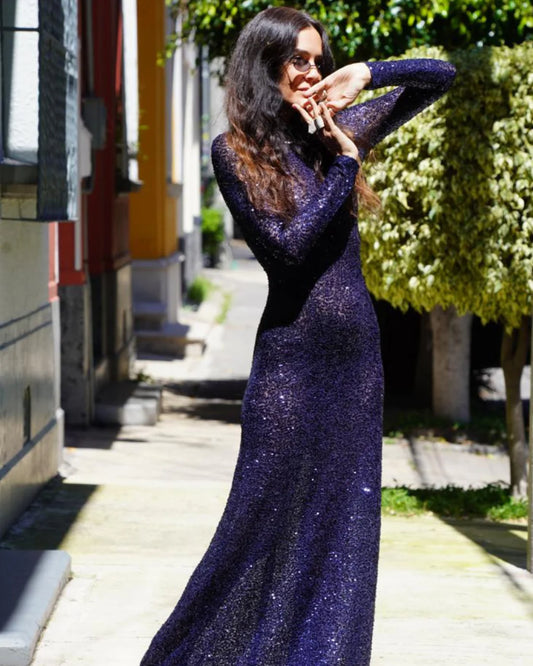 Vestido lentejuelas Marino