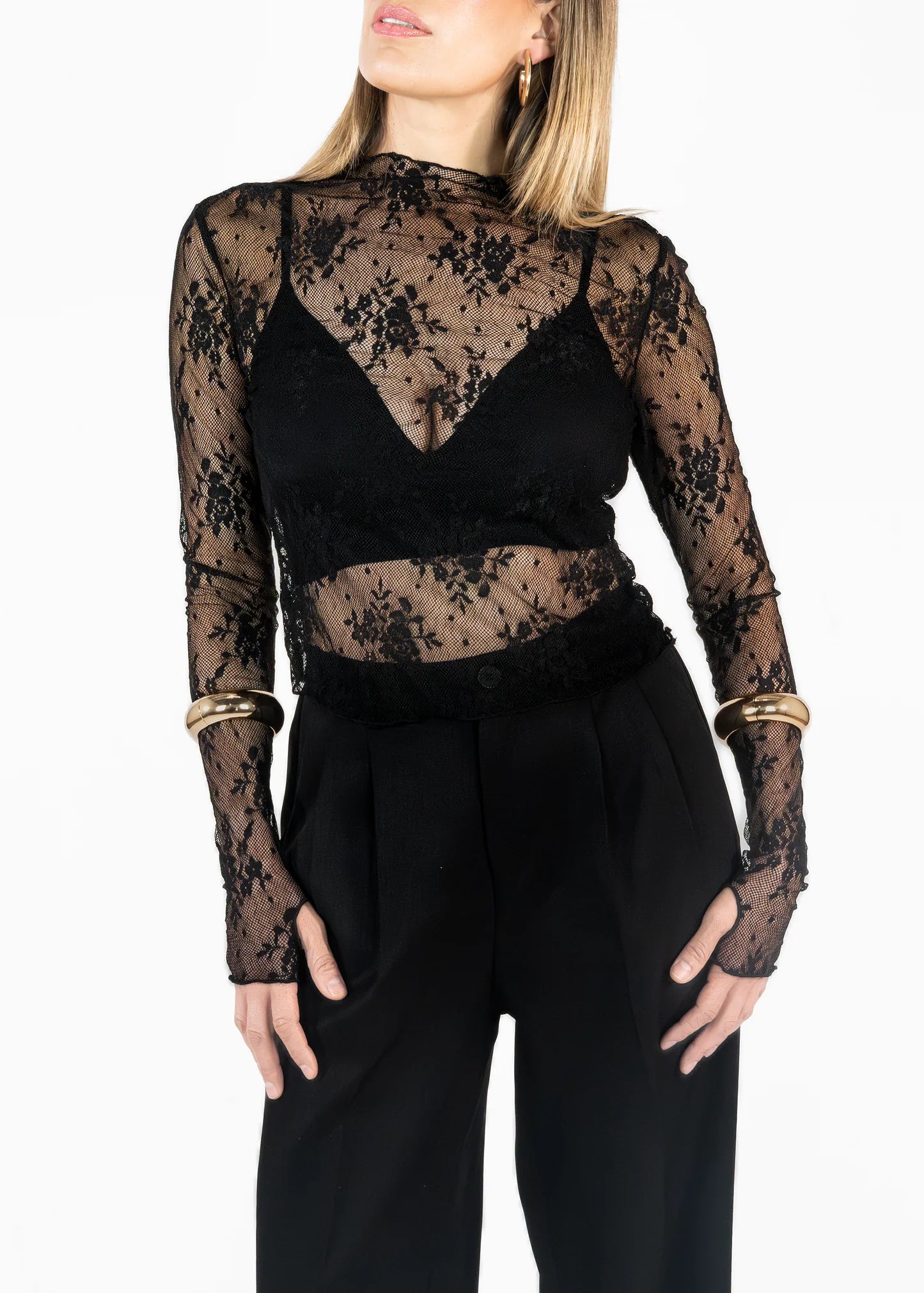 Blusa mesh negra