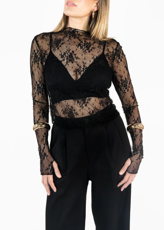 Blusa mesh negra
