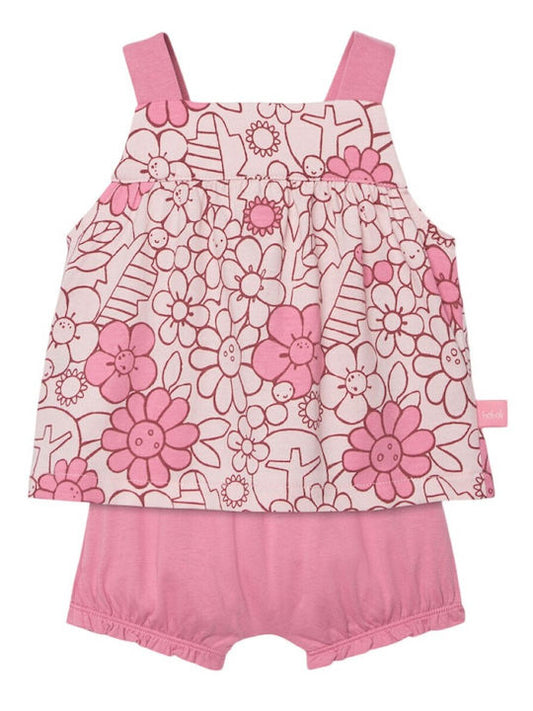 Conjunto estampado flor 9827