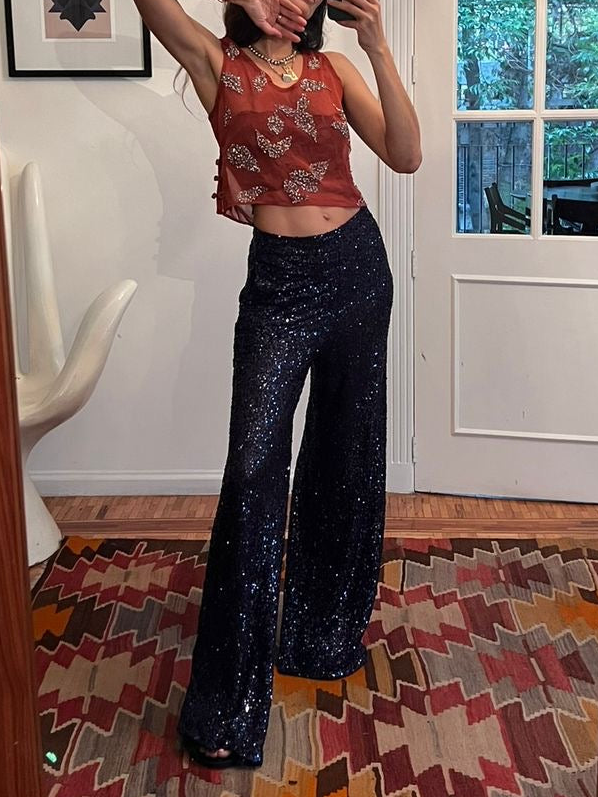 Pantalón lentejuelas Negro