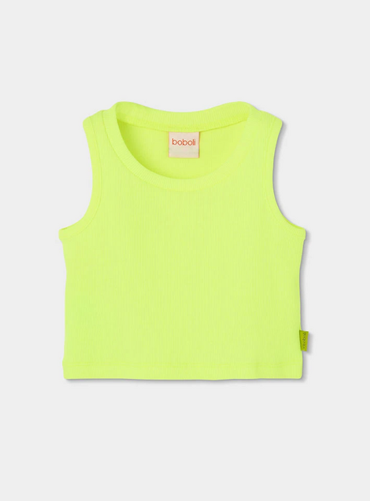 Camiseta punto cana verde fluor