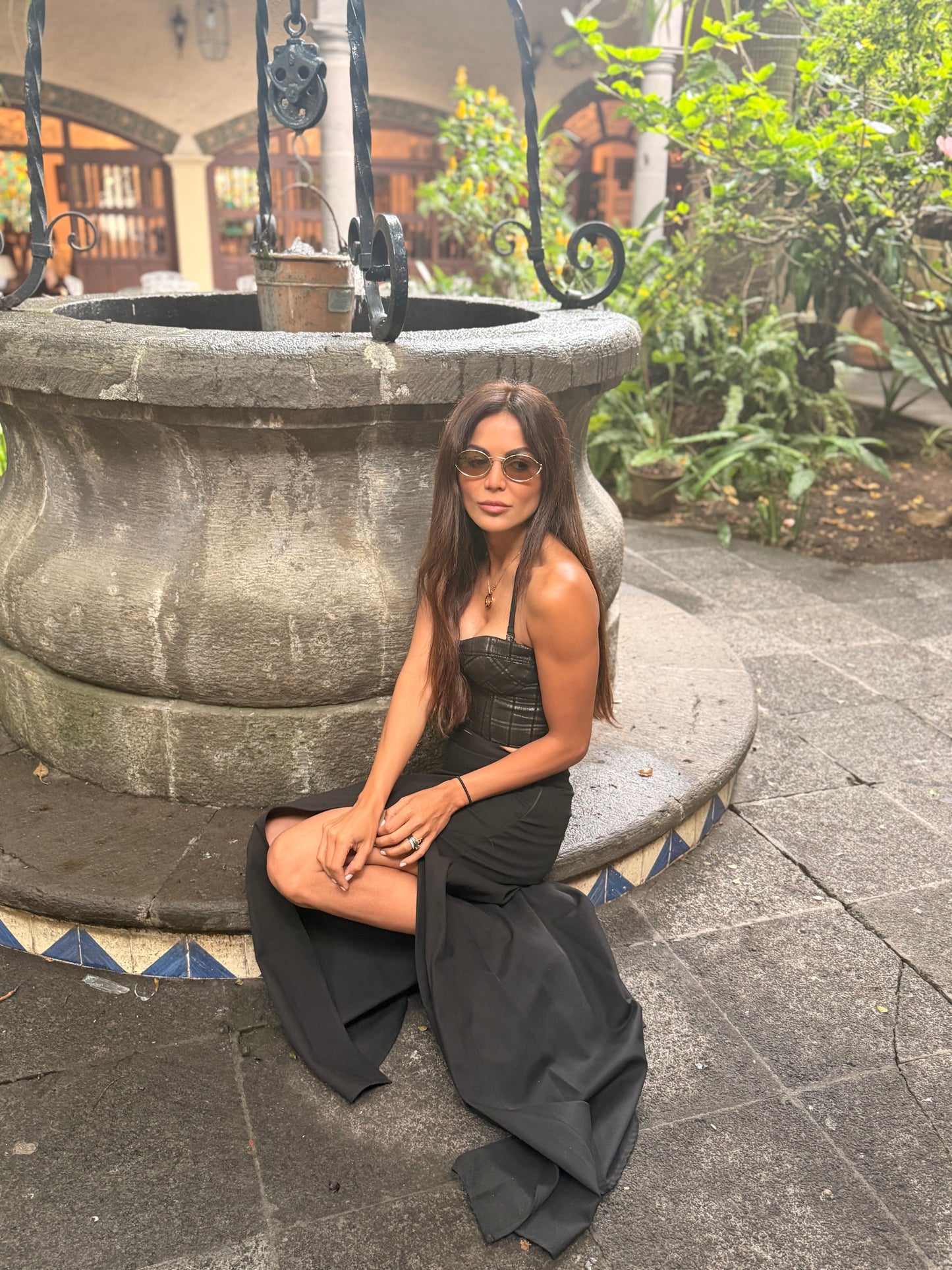 Bustier cuadros negro